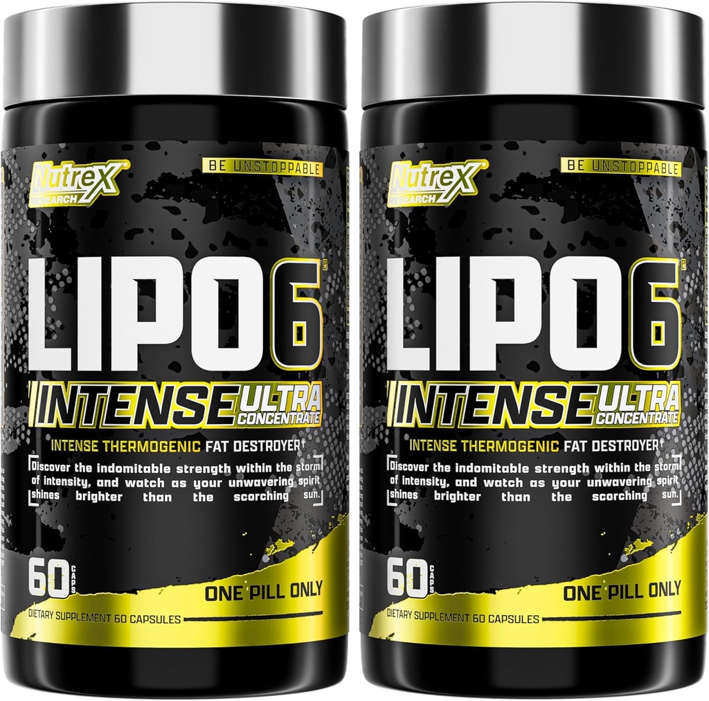 Nutrex Research Lipo6 Black Intense Ultra koncentrát termogenní břišní tuk hořák pro muže a ženy 124; dietní doplněk hubnutí a Appetite Suppressant 124; Balení 2