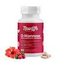 New Life Naturals D- Mannose Kapsle 124; w / Cranberry a Hibiscus Extracts CLAS124; Natural Urinary Tract Health Appendix CLAS124; 1400mg Pure Veggie Powder 124; 60 Veggie Kapsle