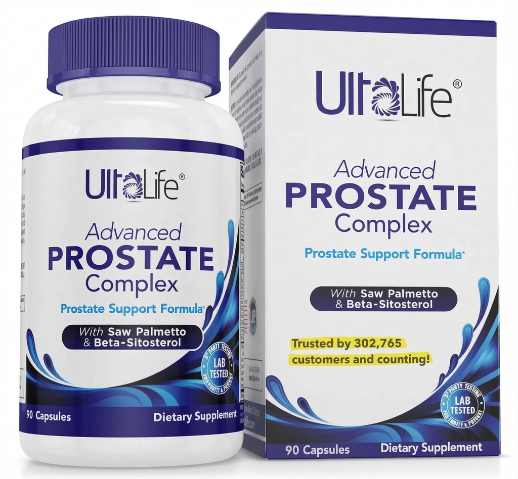 ULTALIFE Advanced Saw Palmetto Prostate Dodatek pro muže s Beta Sitosterol Promotes Močové Comfort, Sleep Quality & Prostate Health 90 Kapsle