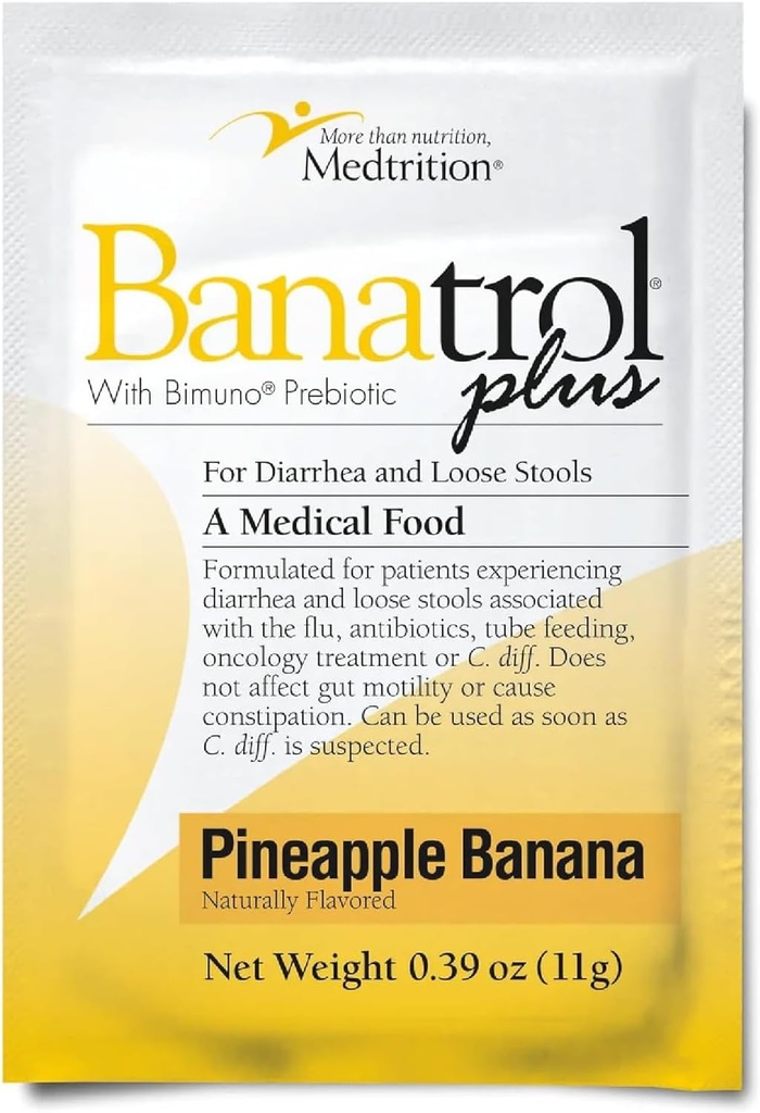 Banatrol ® Natural Anti- Diarrheail s prebiotiky, Relief z chronické průjem, IBS, Opakování průjem, Klinicky podporované lékařské jídlo, Non- constipating, 25 Služeb (Ananas)