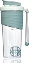 Lahvička s proteinem 24oz - Teal Transparentní Tritan s měřítkem měření, Silicone Grip & Teal Shaker Ball - ideální pro proteinové třepačky, smoothie a doplňky