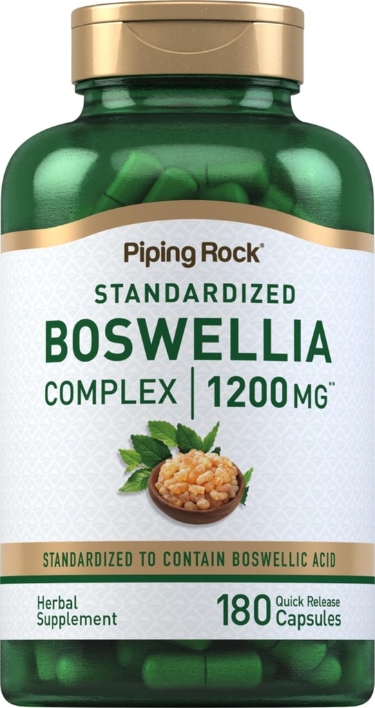 Piping Rock Bohwellia Extract Kapsle 124; 180 Počet 124; Bylinný dodatek 124; Standardizované Komplex 124; Non- GMO, gluten zdarma