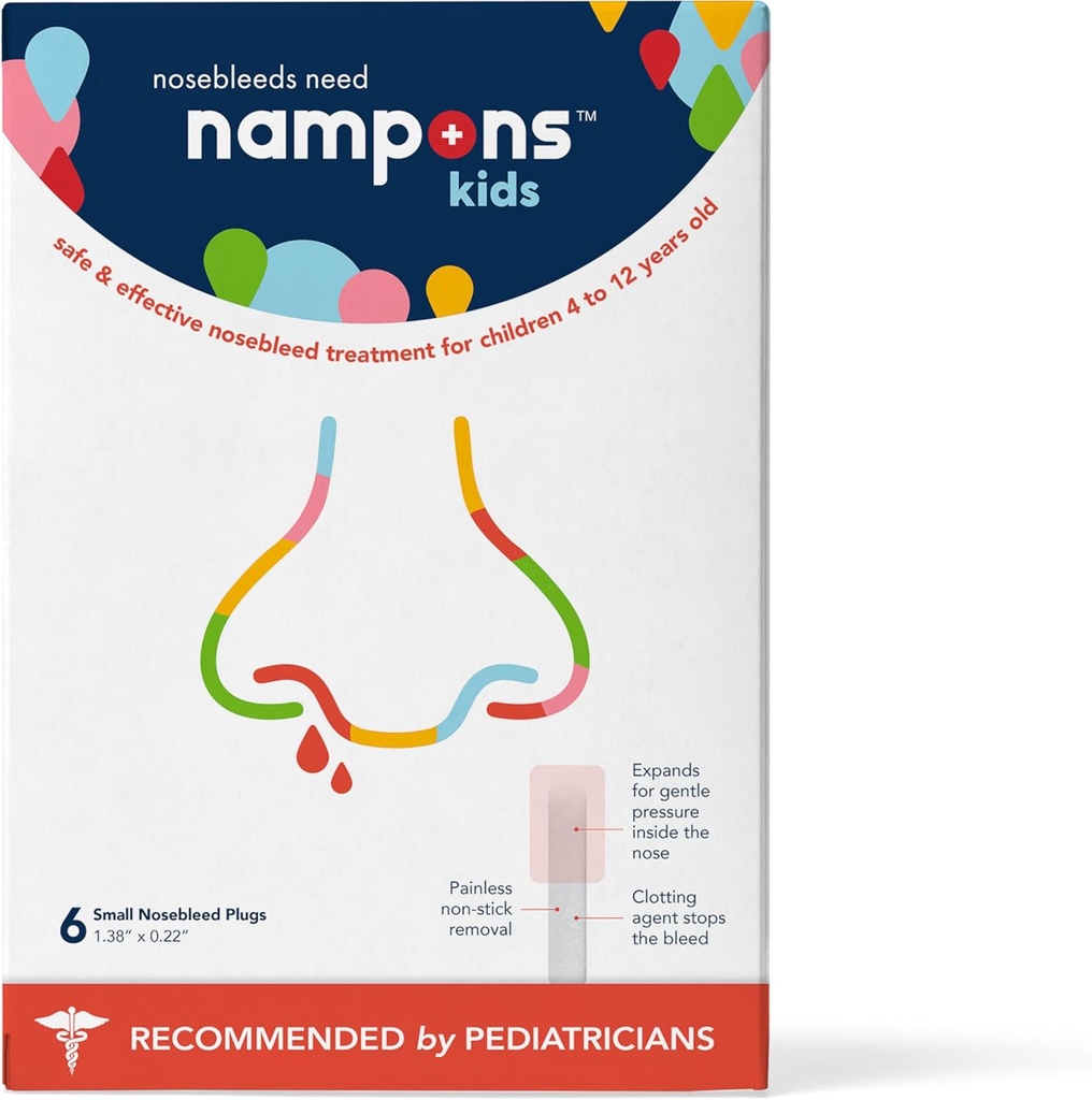 Názvy Děti Noseblood Stoppers - 6 Snadné použití Nose Bleed Stopper Plugs Kit pro děti. Důvěřováni pediatrem. Hypoalergenní Clotting Agent zastaví krvácení z nosu rychle na kontakt. Bezpečné a paint- free