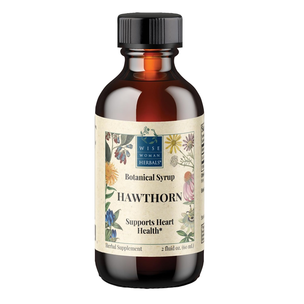 Wise Woman Herbals Hawthorn Berry Solid Extract 4: 1, Alkoholo- Free Extra Strength, Promotes Zdravý oběh, Antioxidant Protection, Herbal Kardiovaskulární podpora, 2 Fl Oz