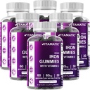 Vitamatic Iron 65 mg Gummies dodatek pro ženy a muže - 60 Veganských Gummies - Great Ochutnávání Železné Gummy Vitamíny s vitamínem C (6)