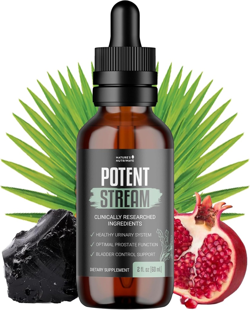 PotentStream Drops - Původní vzorec, Přírodní tekutý dodatek s rostlinné extrakty 124; 100% přírodní, Made in USA, 1 měsíc Dodávka