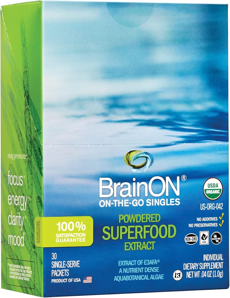 E3Live BrainOn On-The- Go- Singles, 30 Počet, 1 Gram