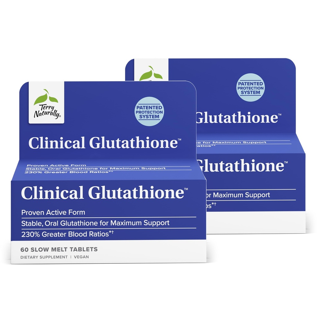 Terryho přirozeně klinický glutathion - Antioxidant pro vysokou absorpci - dodatek stravy s L- Glutathione - dodatek k podpoře buněčného zdraví - 60 tablet se zpomaleným tavením (balení po 2)