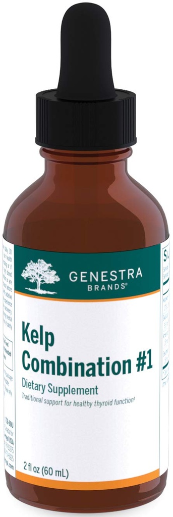 Genestra Brands Kelp Kombinace # 1 1 1 1 1; Obsahuje Bladderwrack, Borage, Skullcap, American Ginseng and Eleuthero Oz.