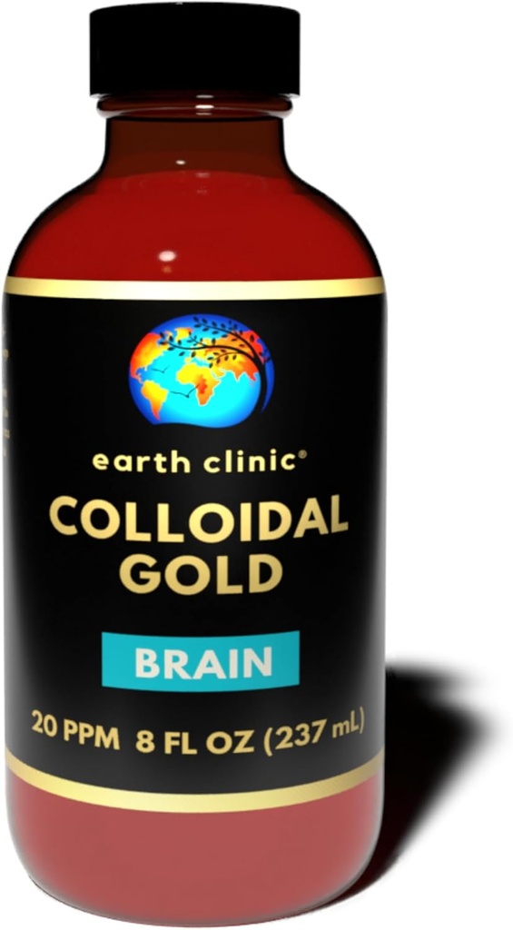 Zemní klinika ® koloidní zlato 20 ppm, 8 oz (237 ml) - přírodní mozková podpora a kognitivní funkce