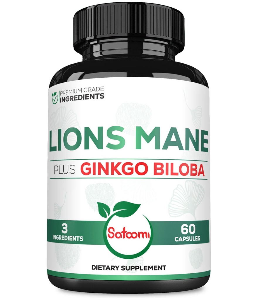 Lví hříva s Ginkgo Biloba dodatek - 60 Kapsle - Extra síla pro restful Mind, Brain Health, imunitní systém & Focus - Gluten- Free, Non- GMO