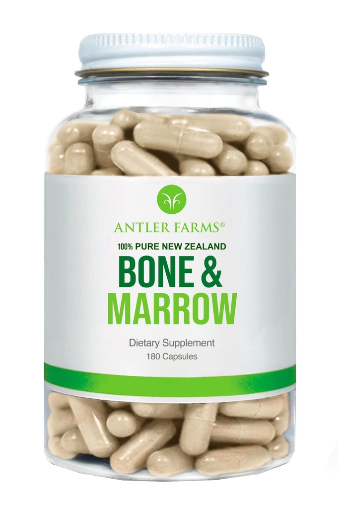 Antler Farms - 100% čistý Nový Zéland Kost & Marrow, 180 Kapsle, 750mg - Tráva Fed, Pasture Raised Whole Bone Extract, Zpracované za studena, zdravé esenciální tuky, kmenové buňky, kolagen, vápník