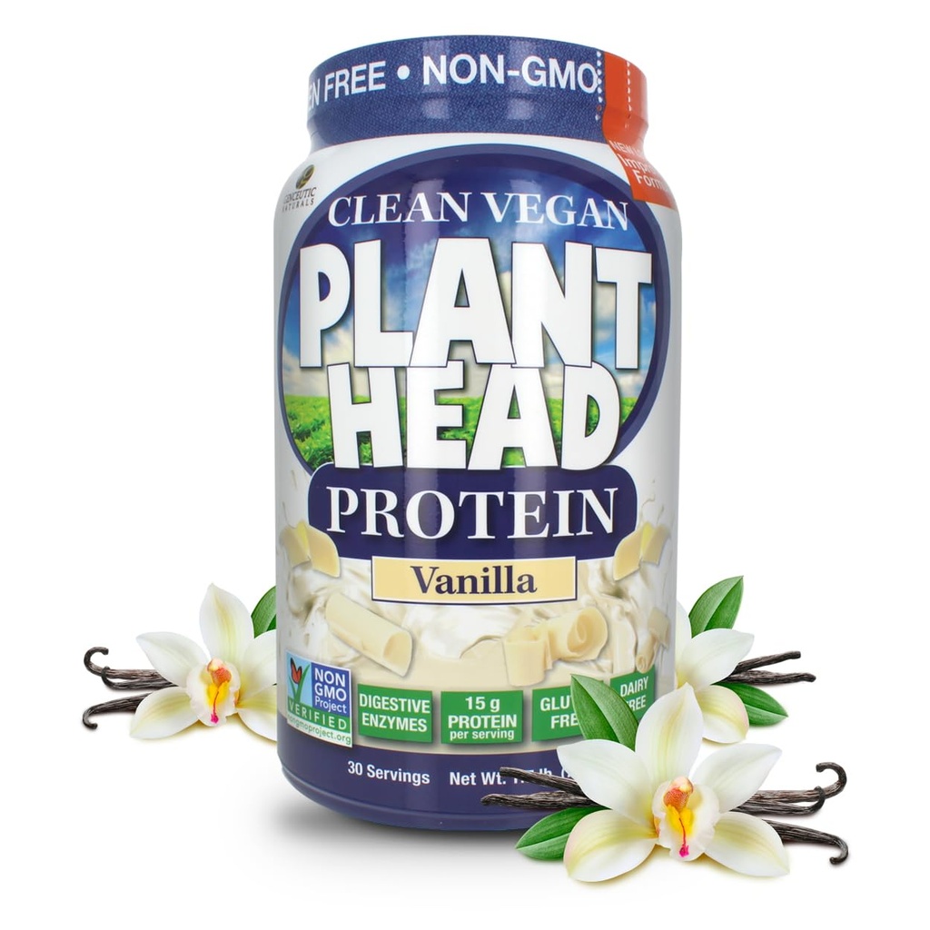 Gencomed Naturals Plant Head Protein Powder Supplement, Vanilla, 1.7-Pounds (lbs) Name