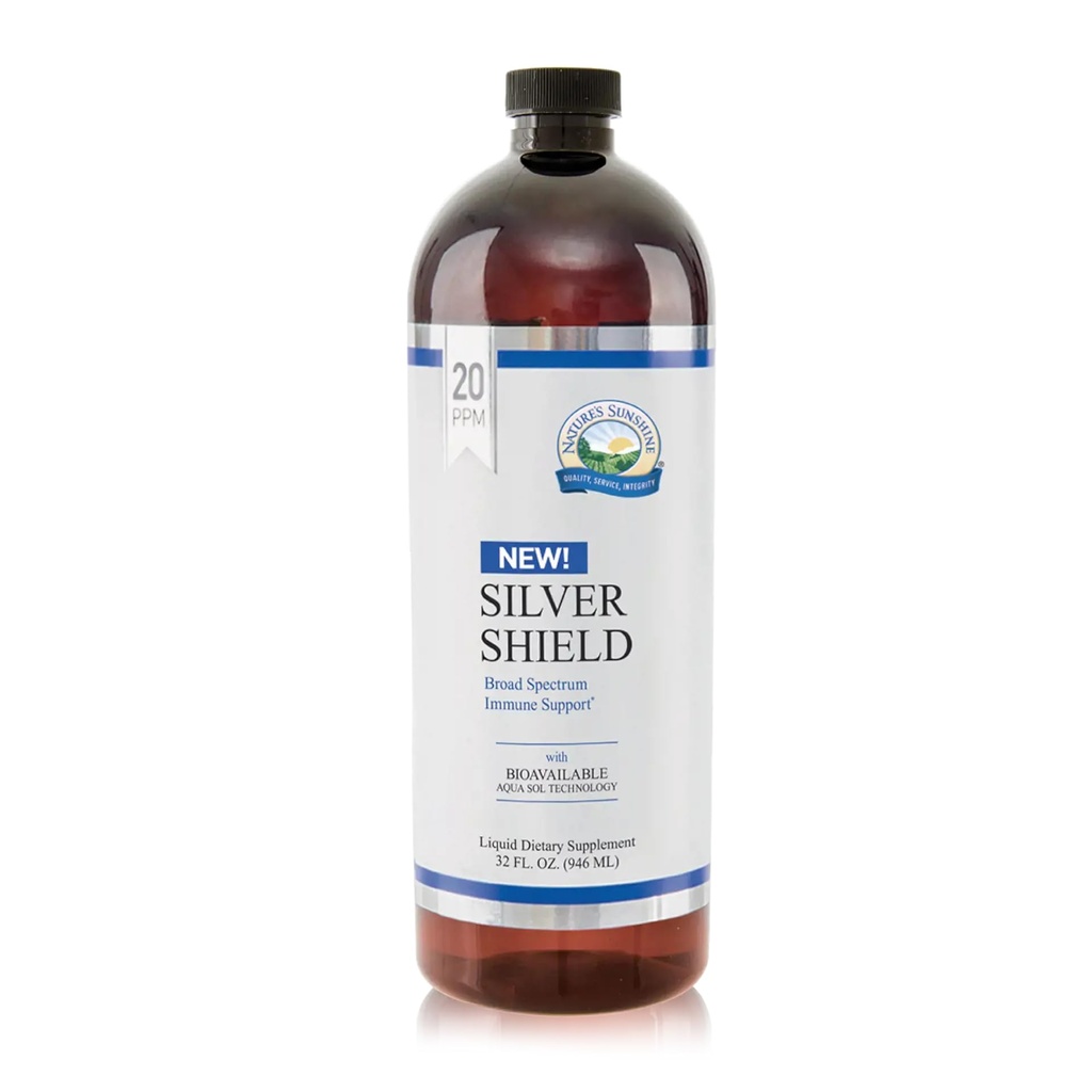 Nature 's Sunshine Silver Shield Liquid, 32 Fl Oz Oz OR 124; Koloidní Silver Liquid with Aqua Sol Technology poskytuje imunitní podporu a ochranu