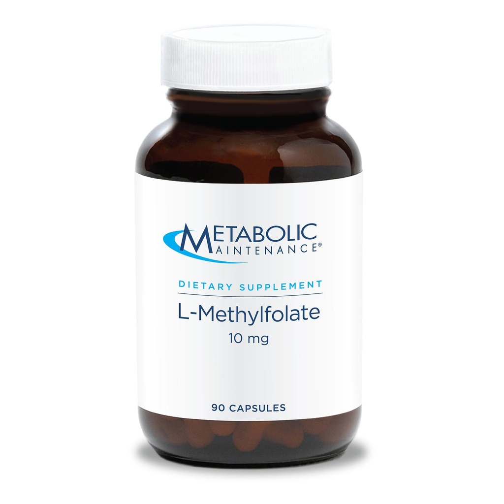 Metabolická údržba L- methylfolát 10 mg - Podporuje zdravé Mindset - Aktivní folát pro metylační podporu a biochemické reakce - Vysoce biologicky dostupné - 90 Podání - 90 Kapsle