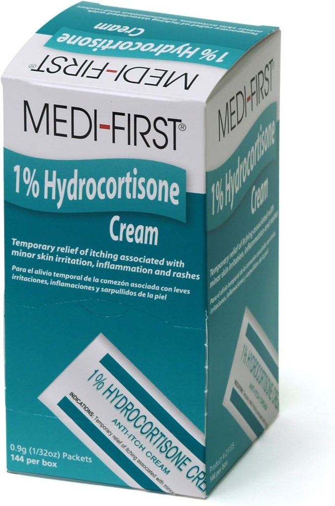 Hydrokortizon Anti- Itch Cream Packets pro první pomoc a nouzové kity, 144 Pack