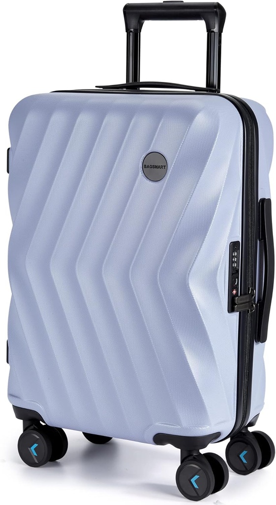BAGSMART Noste na zavazadlech 22x14x9 Airline schváleno, PC Hardside Suitcase, 20 Inch Carryon s otočnými koly, Cestovní zavazadla Lehké Rolling Suitcase pro ženy (Purple)