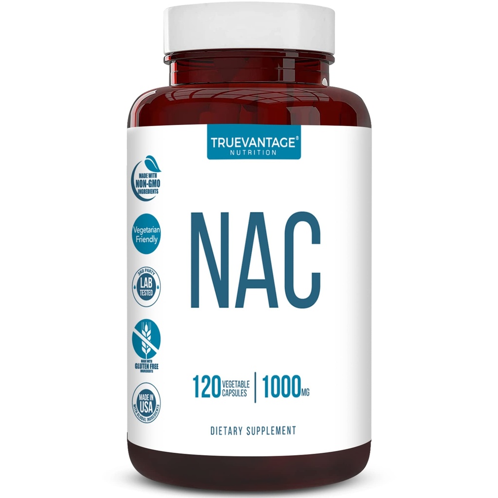 NAC dodatek (N- acetyl cystein) - 1000 mg- Antioxidant Support - Podporuje zdraví a detoxikaci jater - Podporuje Lung a imunitní zdraví - Zeleninové kapsle - 120 Počet - 60 Služeb