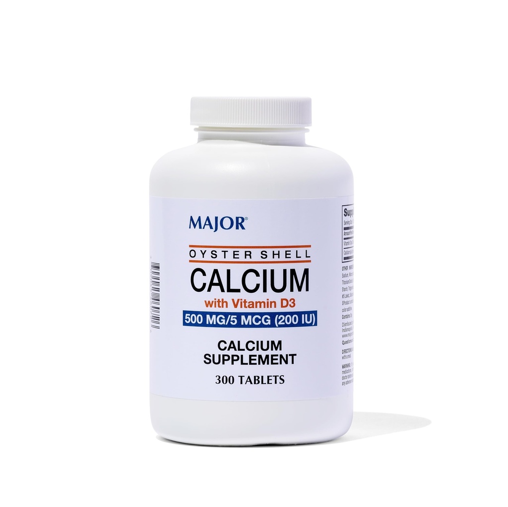 Vápník s vitaminem D3 500 mg / 5 mcg (200 IU) - denní doplněk vápníku - 300 tablet (1 balení)
