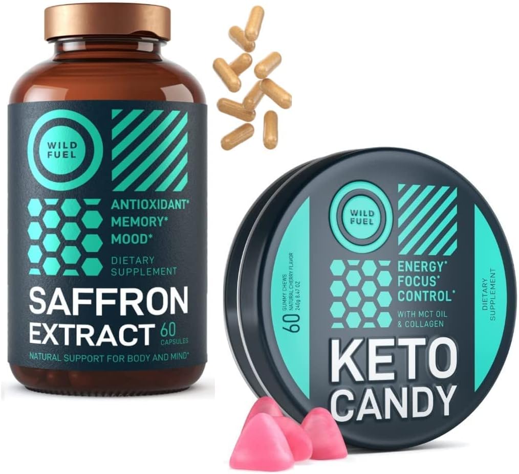 WILD FUEL Keto Candy a Saffron Extract dodatek Energy and Weightloss Bundle