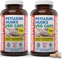 Yerba Prima Psylium Husks Veg Caps, 400 Kapsle (625mg) (Balení po 2) - Vegan, Non- GMO, Gluten Free, Colon Cleanser, Denní Fiber dodatek pro Gut Health & Regularity