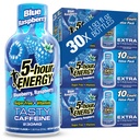 5hodinová ENERGETIKA Střílí extra sílu, Blue Raspberry Flavor, 30 Počet, 1.93 Fl Oz, bez cukru, nulové kalorie, aminokyseliny a esenciální vitaminy B, dodatek stravy, Pocit pohotovosti a energizace, 230 mg kofeinu