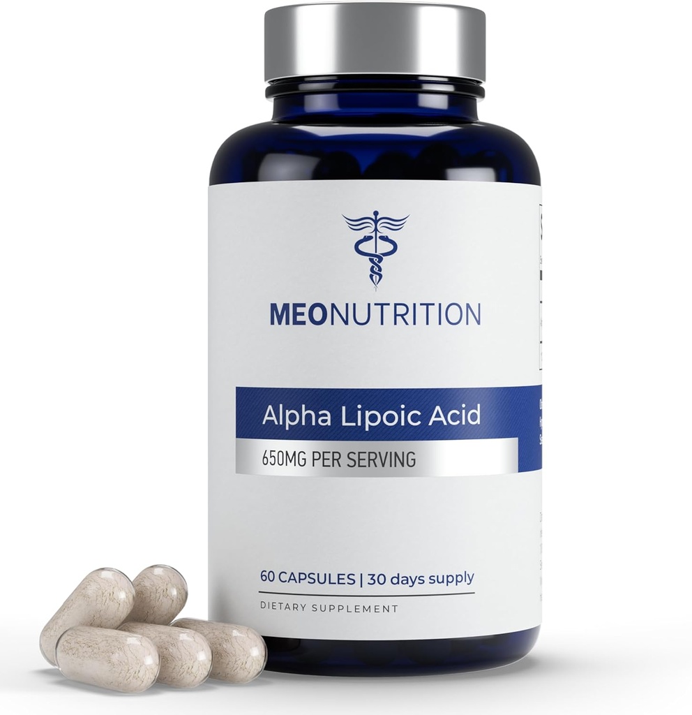 Alpha Lipoic Acid 650mg - 60 Kapsle PHAR124; Non- GMO, gluten- Free, GMP Certified PHAR124; Podporuje antioxidant Health & Metabolic Wellness PHAR124; Made in USA