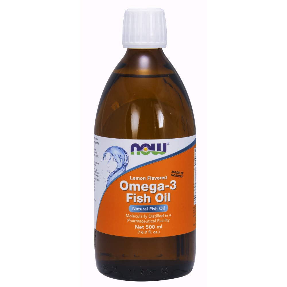 Nyní doplňky, Omega-3 Rybí olej tekutý, molekulárně destilovaný, Lemon ochucený, 16.9-Ounce