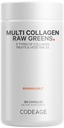 Codeage Multi kolagen Protein + Organic Raw Green Superfood Kapsle Dodatek, 21 Ovoce a Veggie, Grass- Fed Hydrolyzované kolagen Peptidy, 5 Typy All- in- One, 180 Počet