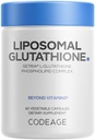 Codeage Liposomal Glutathione Supplement - Čistá redukovaná Setria L-Glutathione, Lipozomální dodávka, Fosfolipidový komplex - Enkapsulated Glutathione Powder Pills - Vegan, Non- GMO - 60 Kapsle