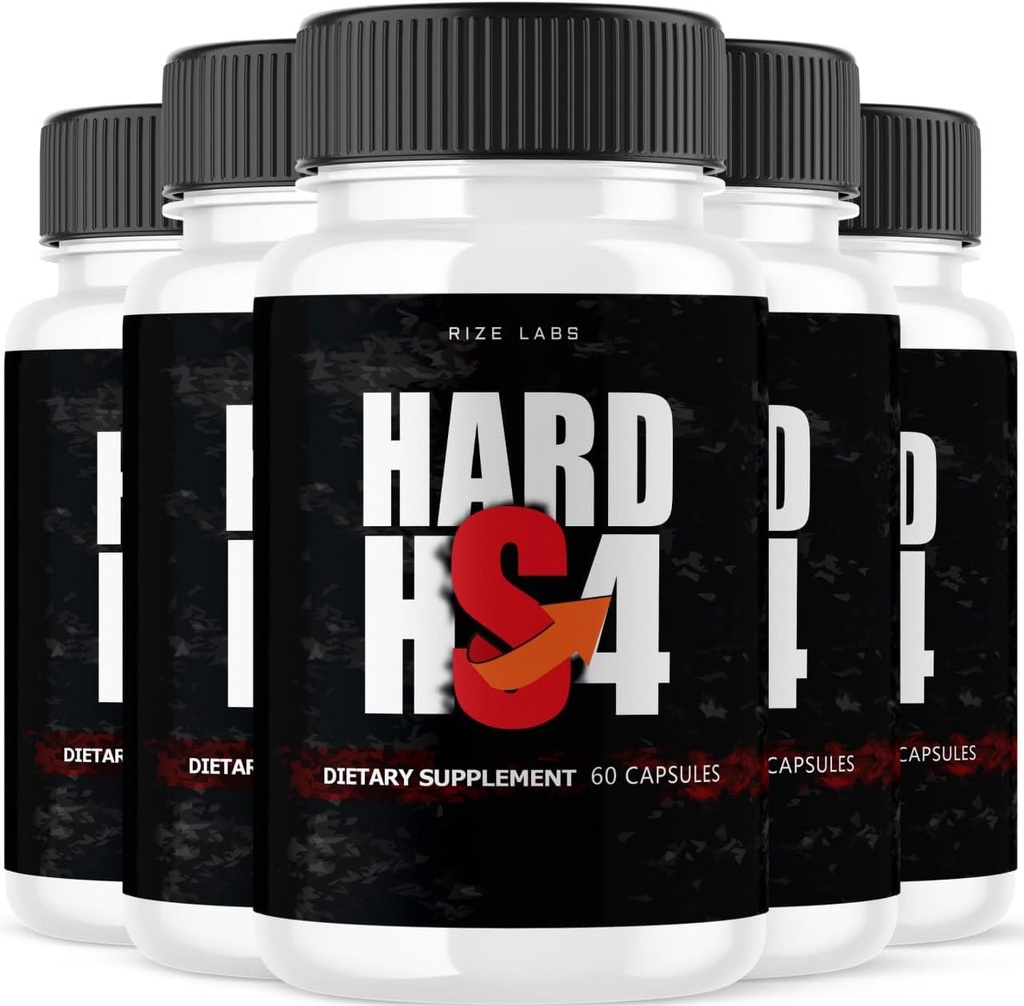 rize laboratoře Hard HS4 Kapsle pro mužské zdraví, Extra silné pilulky, mužská podpora pro celkový výkon, Hard HS4 Maximální vzorec, Pastilly - balení po 5 (300 Kapsle)