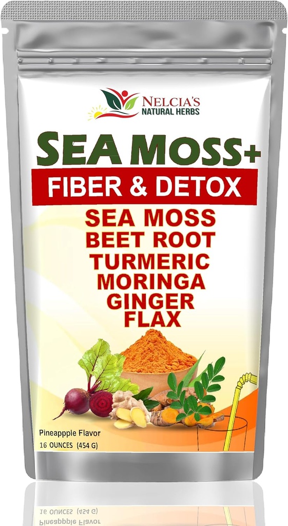 Mléko Thestile s Moss Moss Moss a Turmiric dodatek Prášek pro imunitní podporu, vyčištění těla a detox Včetně BeetRoot, Moringa, Dandelion, Burdock a Flax semínka 124; 16 unce (28 porcí)