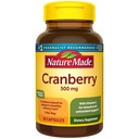 Příroda vyrobené Cranberry dodatek 500mg s vitaminem C pro imunitní a antioxidační podporu, Cranberry Směs pro močové trakt zdraví, jeden den, 60 Kapsle