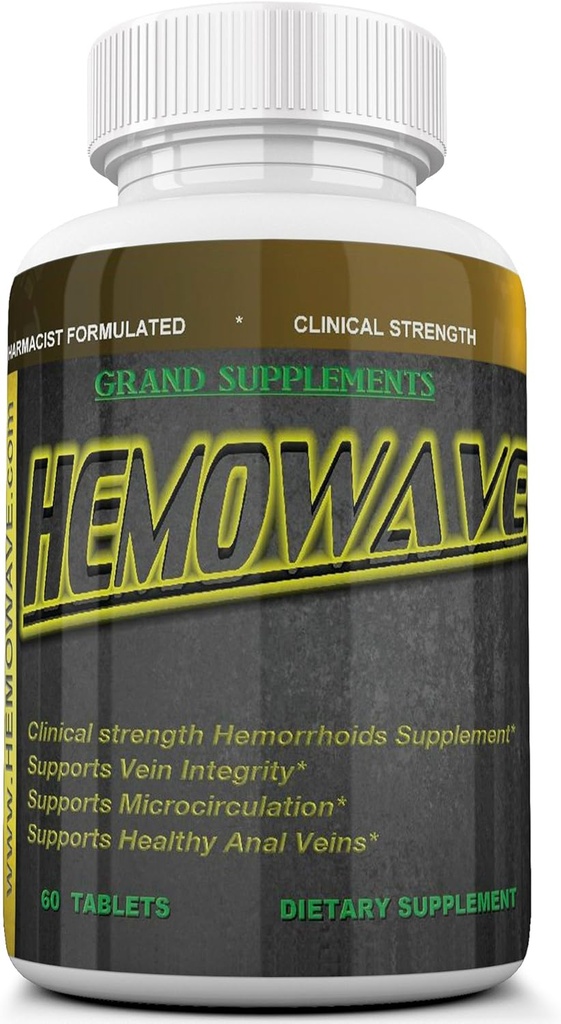 HEMOWAVE přirozený přístup k hemoroidu, a piloty rotující úlevu. s přidaným vitamínem K. 60 Tablety