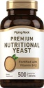 Piping Rock Nutritional Yeast Tablety CLAS124; 500 pilulky CLAS124; Opevněné vitamínem B12 Complex CLAS124; Non-GMO doplněk