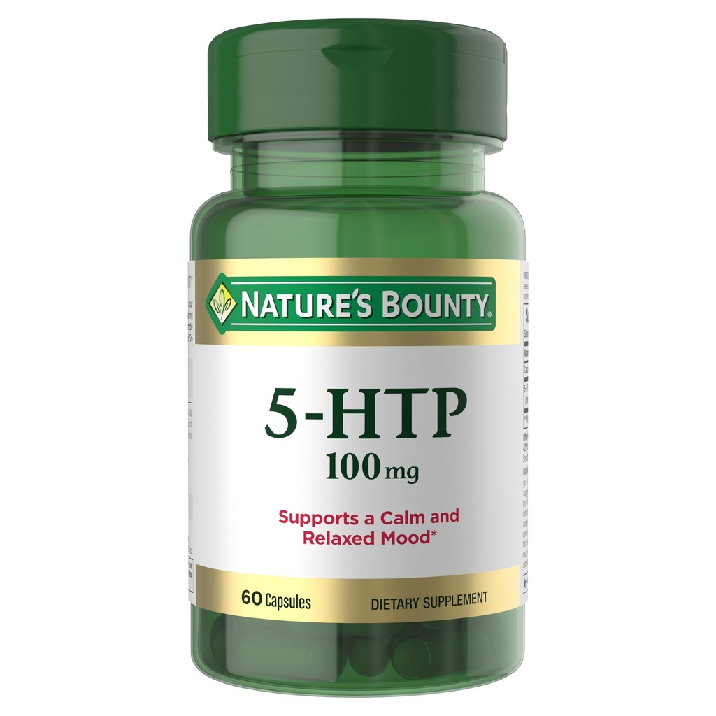 Příroda je Bounty 5-HTP pilulky a dietní doplněk, podporuje klid a uvolněné nálada, 100mg, 60 Kapsle