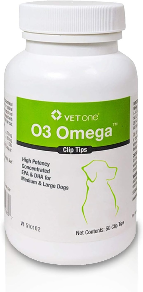 VetOne: O3 Omega ™ Tipy Tipy Nutriční dodatek s Omega 3 mastné kyseliny - střední a velké psy (60 Počet lahví)