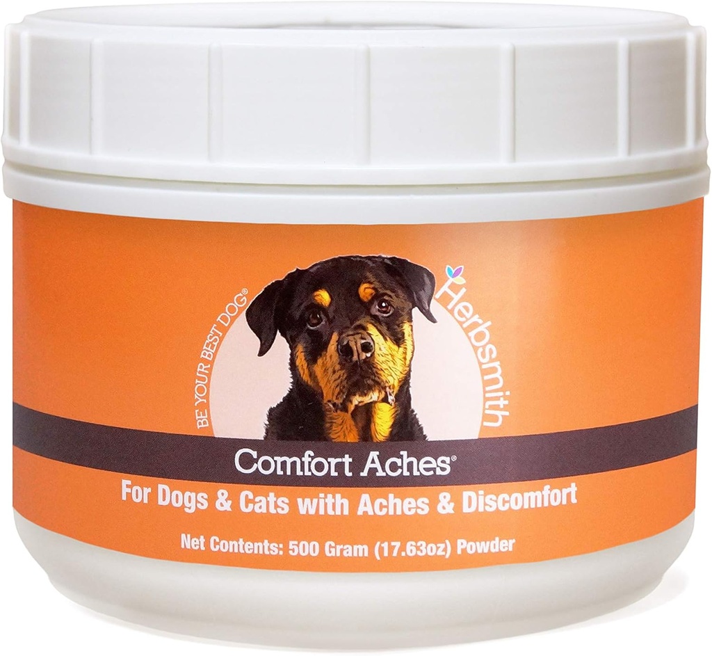 Herbsmith Comfort Aches - Reliéf bylinné bolesti pro psy + kočky - Pro psy Aches + Pains - Anti- zánětlivý dodatek - 500g Powder