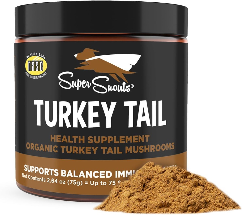 Super Snats Turecko Tail Houba dodatek prášek pro psy a kočky (2.64 oz) - organické, Made in USA Antioxidant & Zánět Podpora, Imunitní podpora