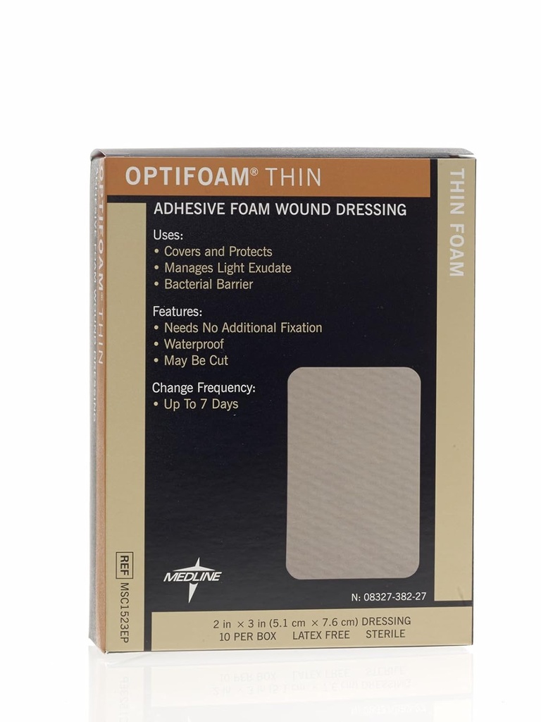 Medline Optifone Tenké Adhesive Dressings, 2 "x 3" (balení po 10)
