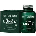 Betterbrand Better Lungs Health Pack - BetterLungs & BetterLungs Detox Tea Bundle - Denní rehabilitační doplněk zdraví - 15X Bylinné čajové sáčky + 60 Kapsle