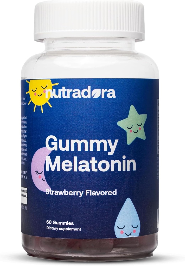 Melatonin Děti Spánek Gummies - Spánek Gummies pro děti a dospělé Nápověda k regulaci spánku, Wake Cycle, Relaxace, Vylepšení spánku Excellence, Jahodová příchuť, Made in USA, 60 Gummies