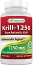 Nejlepší Naturals Pure Antarctic Krill Oil 1250 mg (Triple Strength) s Omega-3s EPA, DHA a Astaxanthin 60 Softgels
