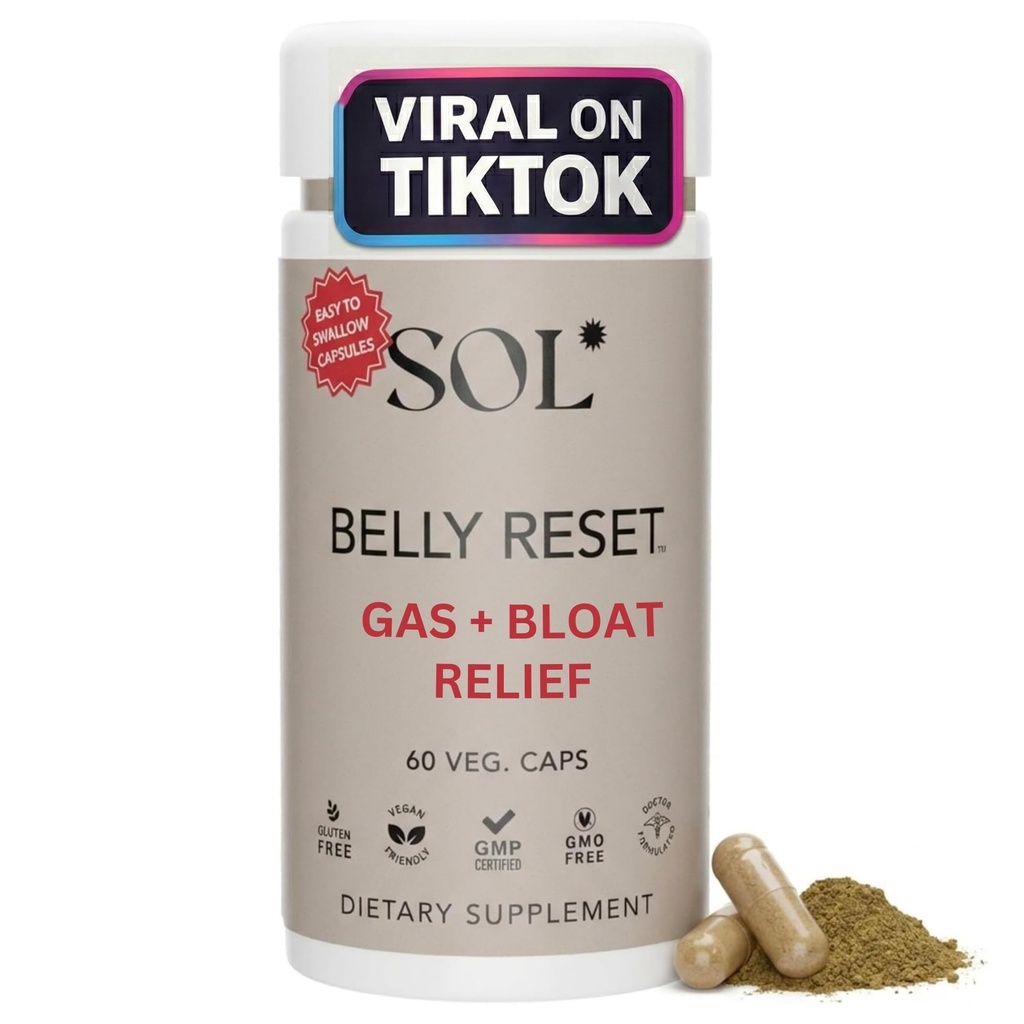 Belly Reset: Podporuje přirozenou výrobu trávicích enzymů a probiotik, snižuje plyn a floating, Promotes Pravidelné Bowel funkce