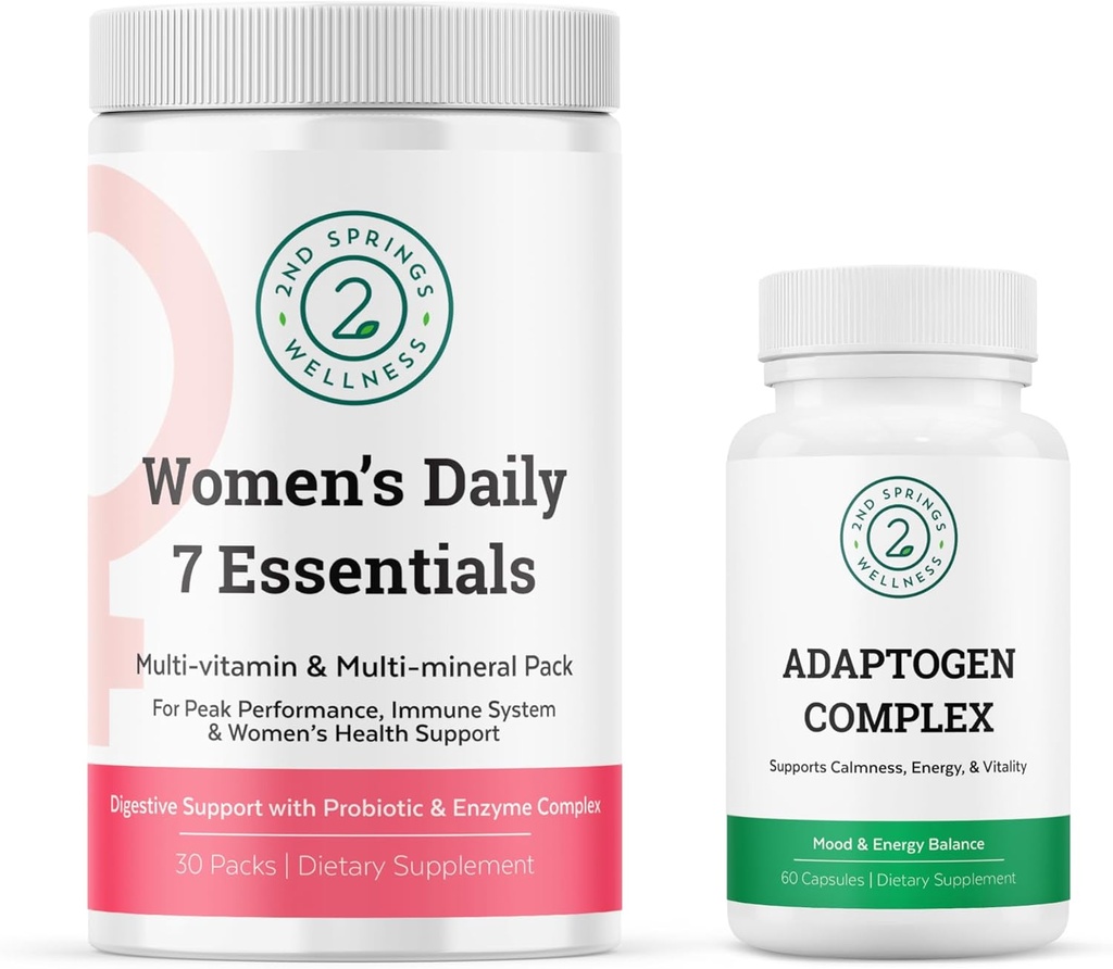 Dámské Daily 7 Essentials & Adaptogen Complex Bundle - Kompletní multivitaminový balíček se stresovou adaptační podporou pro optimální zdraví žen