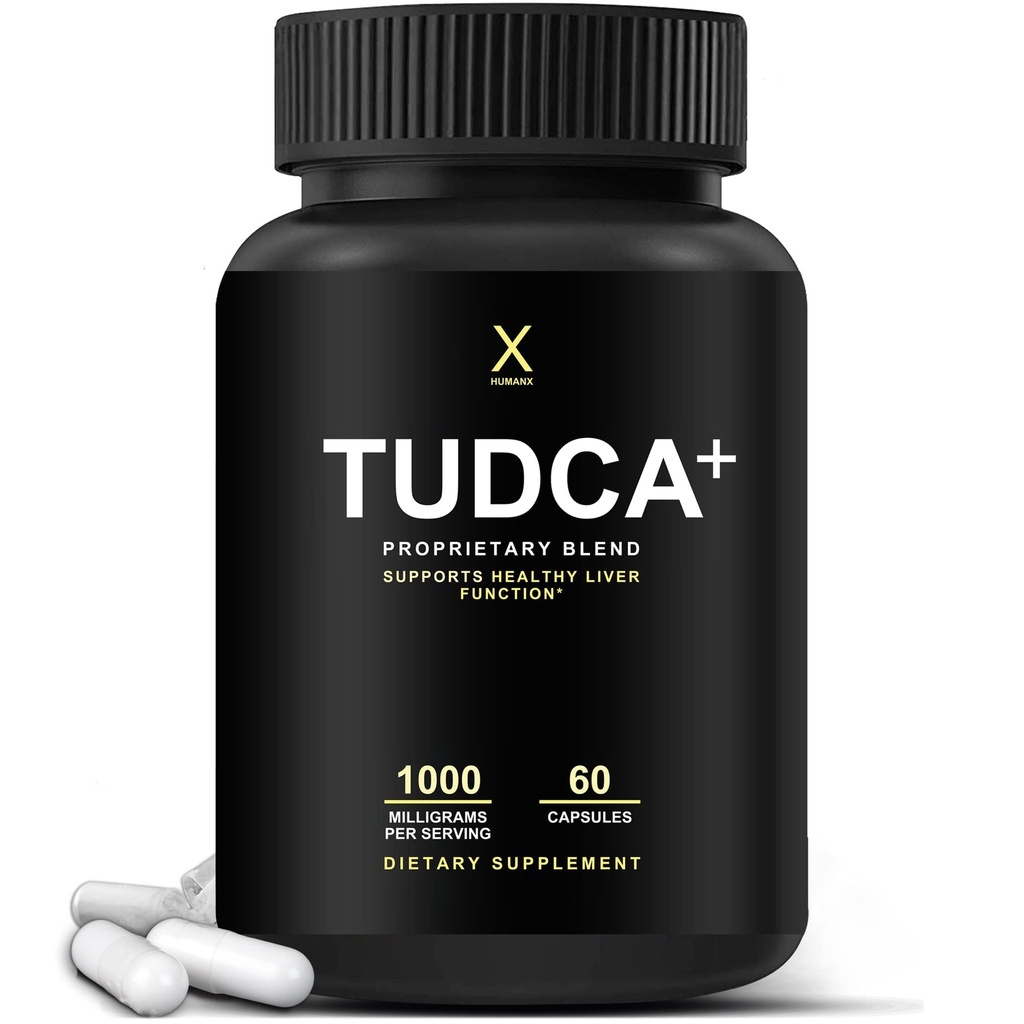 HUMANX TUDCA + 1000mg Bile Salts Játra Supplement, Játra a žlučník Čistící dodatek - Vegan, non GMO - USA Made Easy to Swallow Capsules - Tauroursodeoxycholic Acid Supplementations