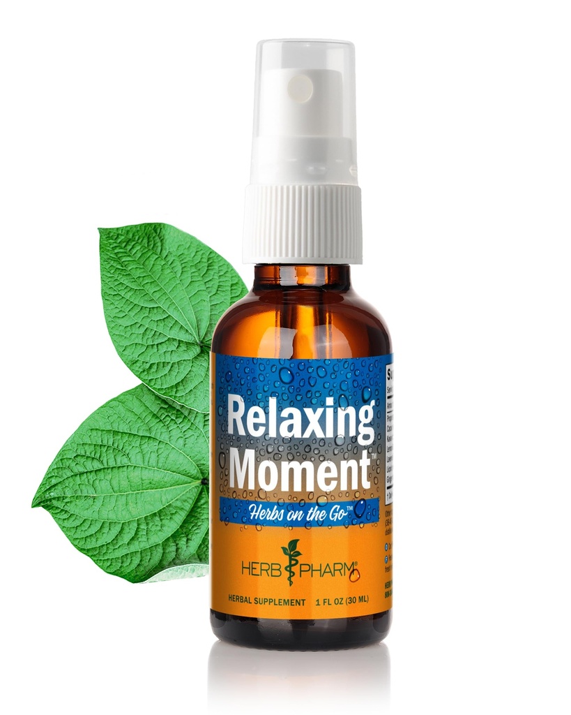 Herb Pharm Byliny na cestách: Relaxační moment ™ Kava Kava dodatek přenosný sprej 124; Relaxační dodatek pro dospělé 124; Vyrobeno s Noble Kava, Cacao, Lemon Balm, Levandule, Lékořice & Ginger, 1 oz *