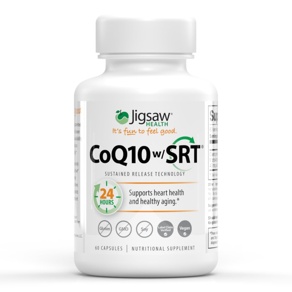 Jigsaw Health CoQ10 w / SRT CLAS124; Podpora srdečního zdraví CLAS124; s Trvalým uvolňováním technologie CLAS124; 60 Kapsle