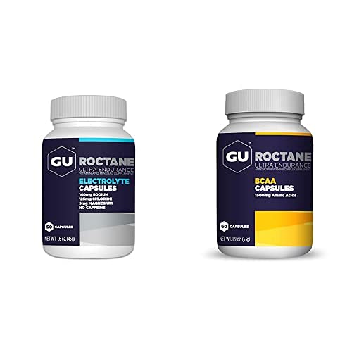 GU Energy Roctan Ultra Endurance Variety Pack; Electrolyte Kapsle a BCAA Chain Amino Acid s vitaminem B Kapsle, 2 Lahve (110 Celkem)