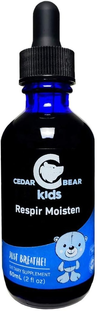 Cedar Bear Respir Moisten pro děti tekutý bylinný dodatek, který hydratuje a uklidňuje podrážděné dýchací tkáně a zmírňuje příležitostné suché kašle 2 Fl Oz